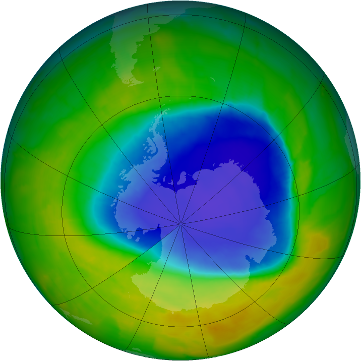 Antarctic ozone map for 07 November 2014